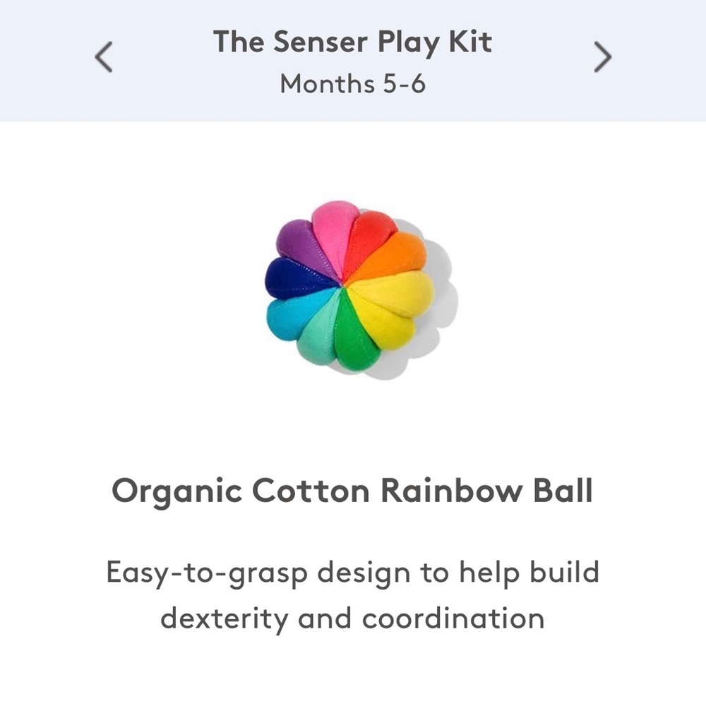 Lovevery the Senser organic cotton rainbow ball